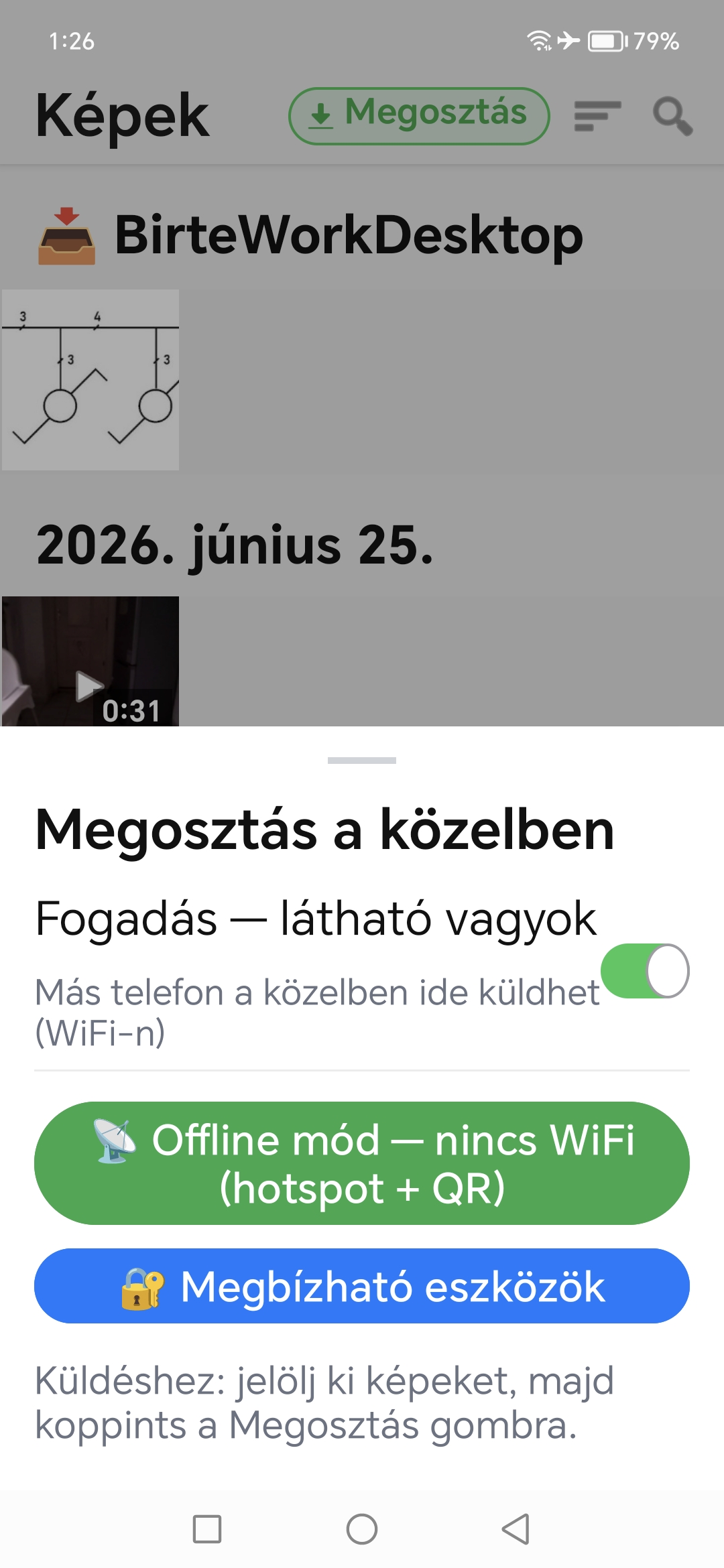 Megosztás a közelben – hub